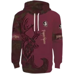 customized florida state seminoles deer silhouette garnet hoodie best selling
