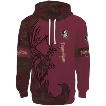 customized florida state seminoles deer silhouette garnet hoodie best selling