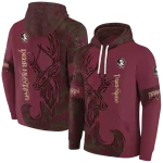 customized florida state seminoles deer silhouette garnet hoodie best selling