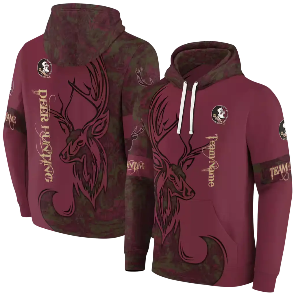 customized florida state seminoles deer silhouette garnet hoodie fashion forward customized florida state seminoles deer silhouette garnet hoodie fashion forward