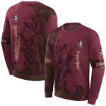 customized florida state seminoles deer silhouette garnet hoodie best selling