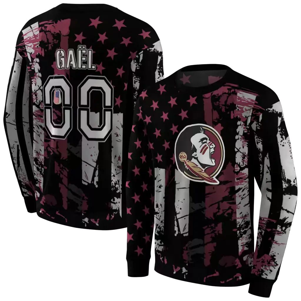 customized florida state seminoles distressed flag garnet black hoodie premium grade customized florida state seminoles distressed flag garnet black hoodie premium grade