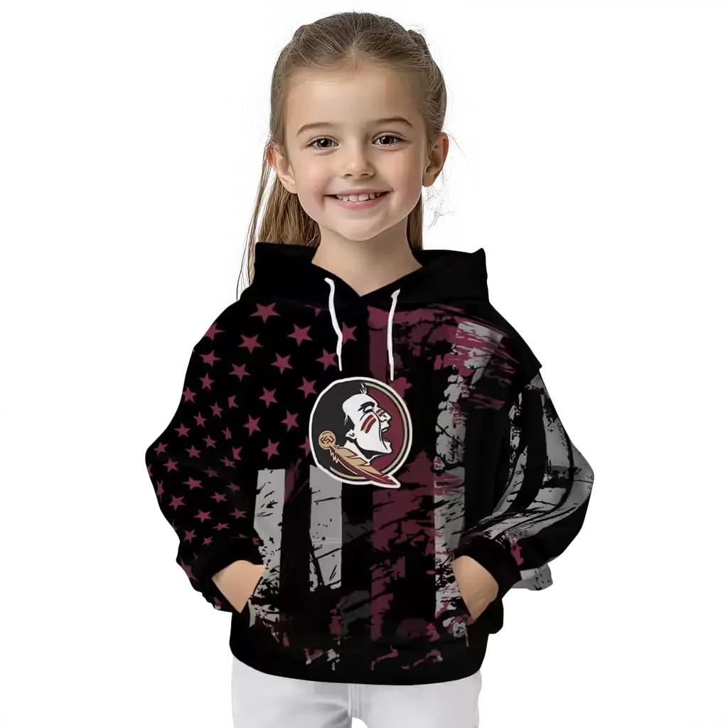 customized florida state seminoles distressed flag garnet black hoodie top rated customized florida state seminoles distressed flag garnet black hoodie top rated