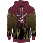 customized florida state seminoles flame design garnet hoodie best selling