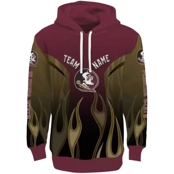 customized florida state seminoles flame design garnet hoodie best selling