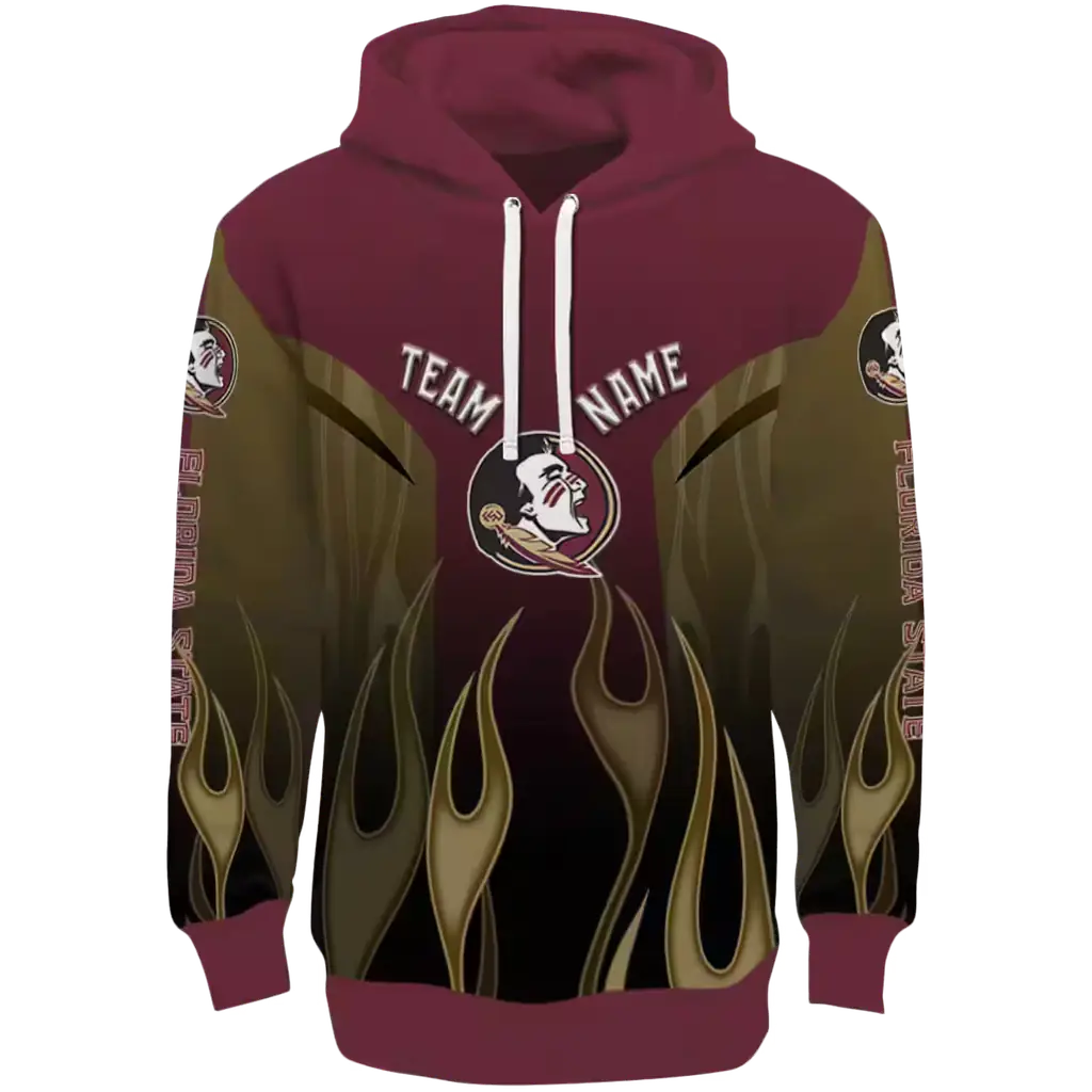 customized florida state seminoles flame design garnet hoodie best selling customized florida state seminoles flame design garnet hoodie best selling