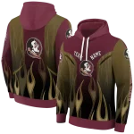 customized florida state seminoles flame design garnet hoodie best selling