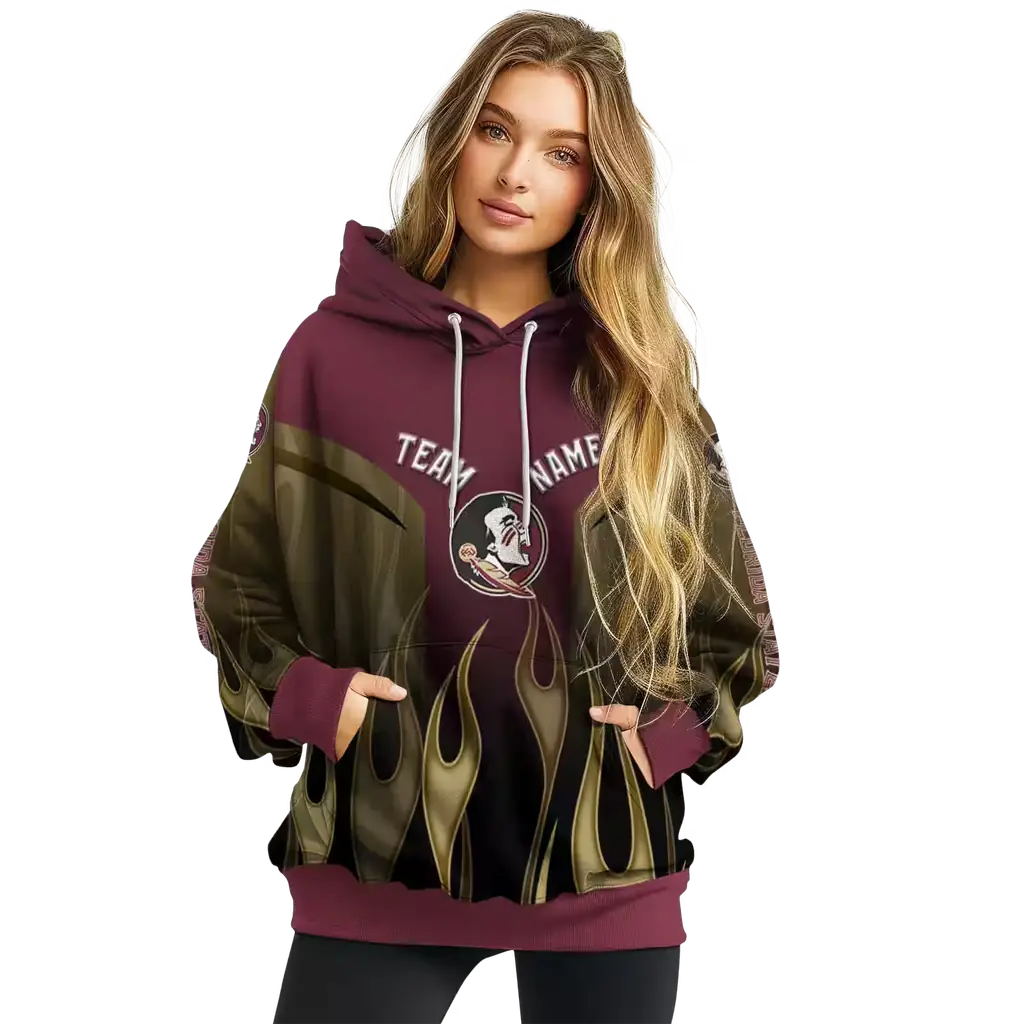 customized florida state seminoles flame design garnet hoodie high quality customized florida state seminoles flame design garnet hoodie high quality