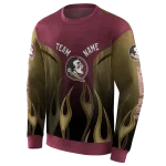 customized florida state seminoles flame design garnet hoodie best selling