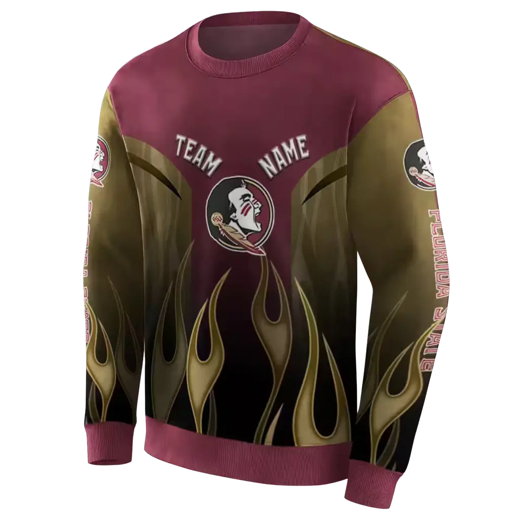 customized florida state seminoles flame design garnet hoodie new arrival customized florida state seminoles flame design garnet hoodie new arrival