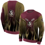 customized florida state seminoles flame design garnet hoodie best selling