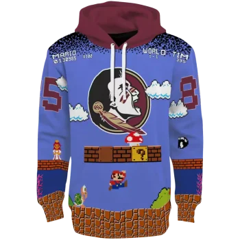 customized florida state seminoles mario blue black hoodie best selling