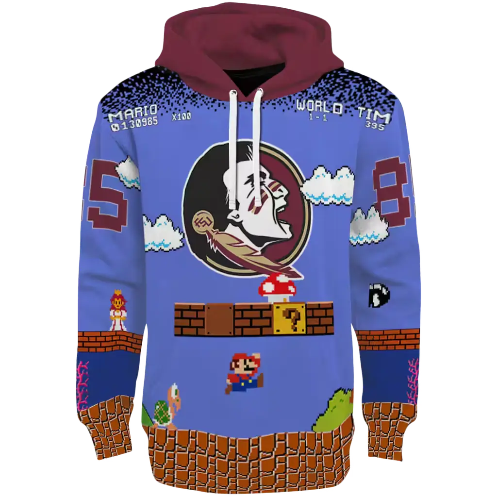 customized florida state seminoles mario blue black hoodie best selling customized florida state seminoles mario blue black hoodie best selling