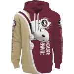 customized florida state seminoles peeking snoopy garnet hoodie best selling