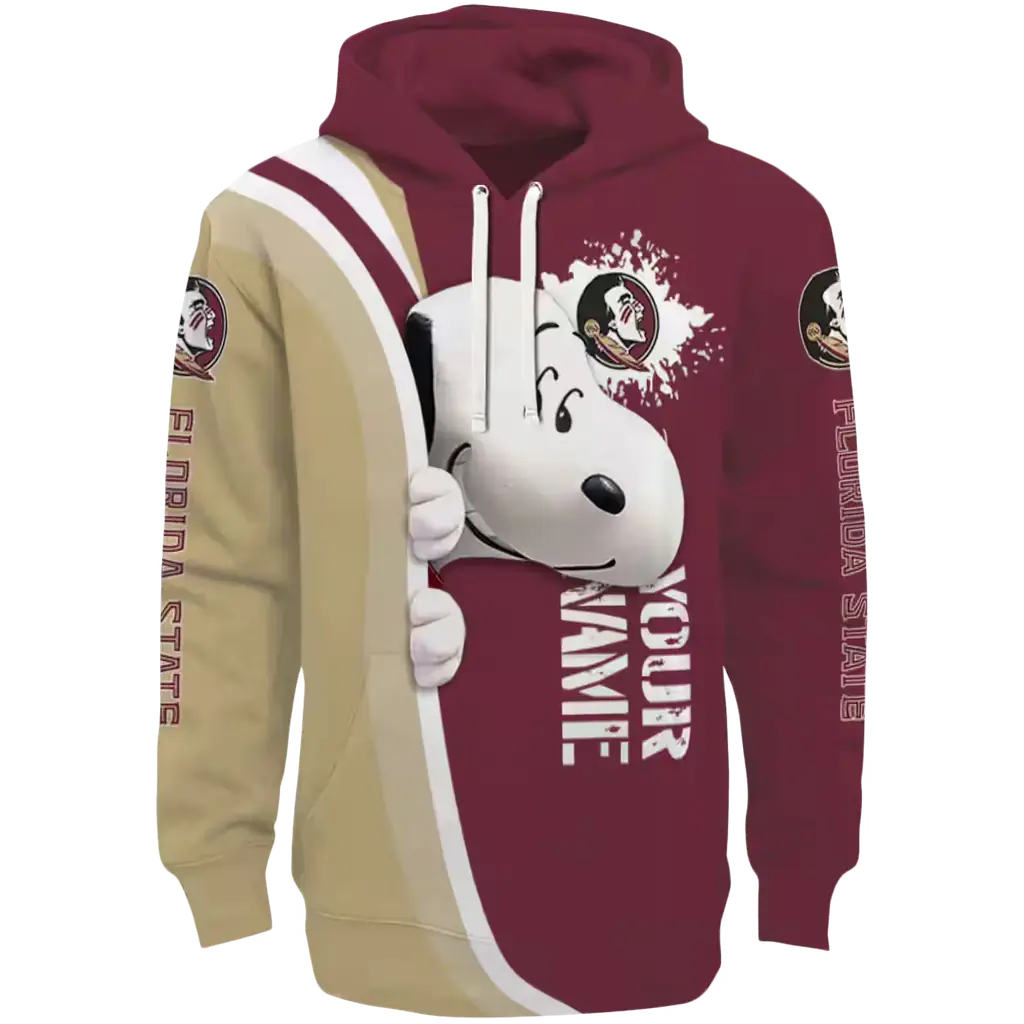 customized florida state seminoles peeking snoopy garnet hoodie best selling customized florida state seminoles peeking snoopy garnet hoodie best selling