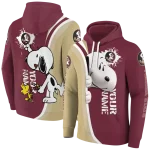 customized florida state seminoles peeking snoopy garnet hoodie best selling