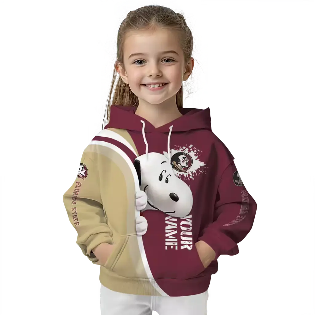 customized florida state seminoles peeking snoopy garnet hoodie top rated customized florida state seminoles peeking snoopy garnet hoodie top rated