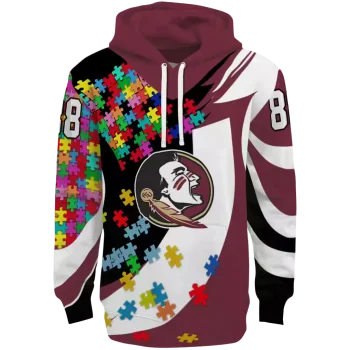 customized florida state seminoles puzzle pieces garnet hoodie best selling