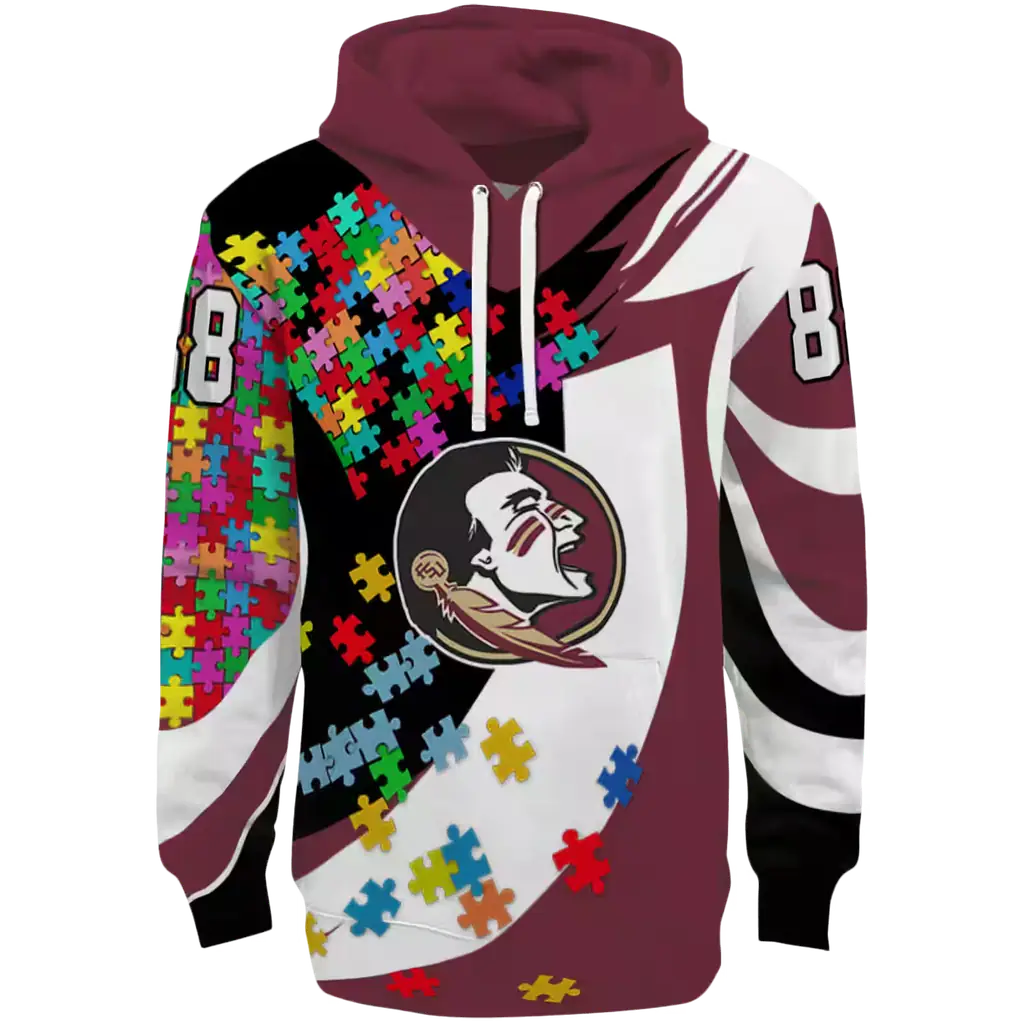 customized florida state seminoles puzzle pieces garnet hoodie best selling customized florida state seminoles puzzle pieces garnet hoodie best selling