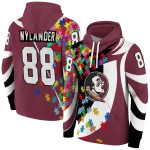 customized florida state seminoles puzzle pieces garnet hoodie best selling