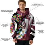 customized florida state seminoles puzzle pieces garnet hoodie best selling