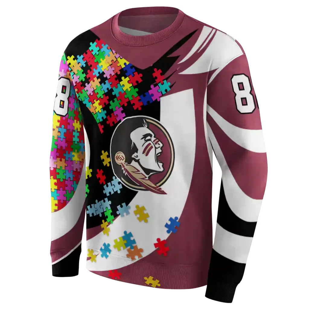 customized florida state seminoles puzzle pieces garnet hoodie new arrival customized florida state seminoles puzzle pieces garnet hoodie new arrival