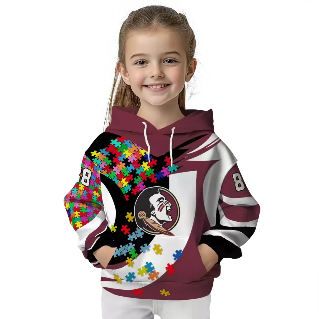 customized florida state seminoles puzzle pieces garnet hoodie top rated customized florida state seminoles puzzle pieces garnet hoodie top rated