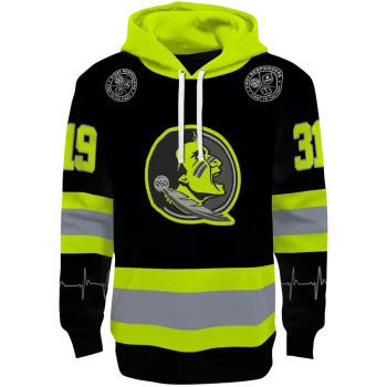customized florida state seminoles safety motif black neon green hoodie best selling