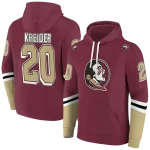 customized florida state seminoles striped sleeves garnet hoodie best selling