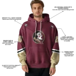 customized florida state seminoles striped sleeves garnet hoodie best selling