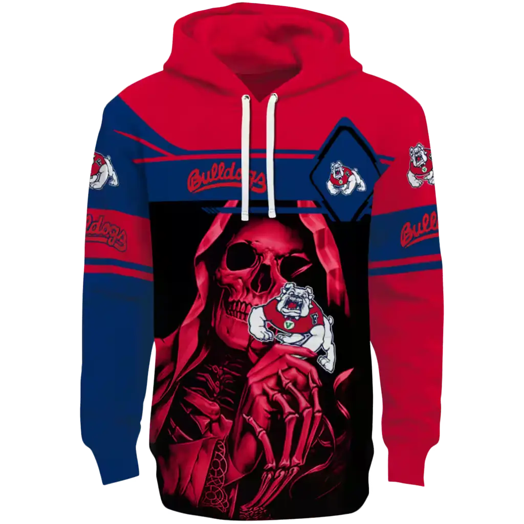 customized fresno state bulldogs grim reaper red black hoodie best selling customized fresno state bulldogs grim reaper red black hoodie best selling