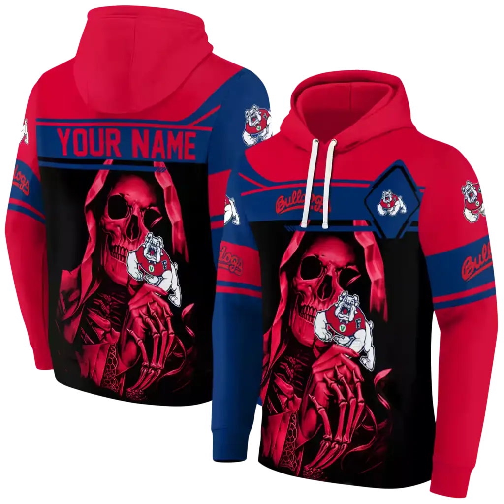 customized fresno state bulldogs grim reaper red black hoodie fashion forward customized fresno state bulldogs grim reaper red black hoodie fashion forward
