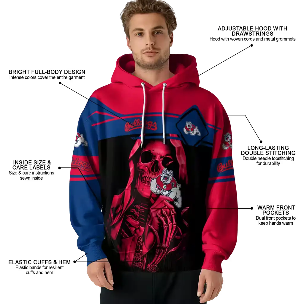 customized fresno state bulldogs grim reaper red black hoodie latest model customized fresno state bulldogs grim reaper red black hoodie latest model