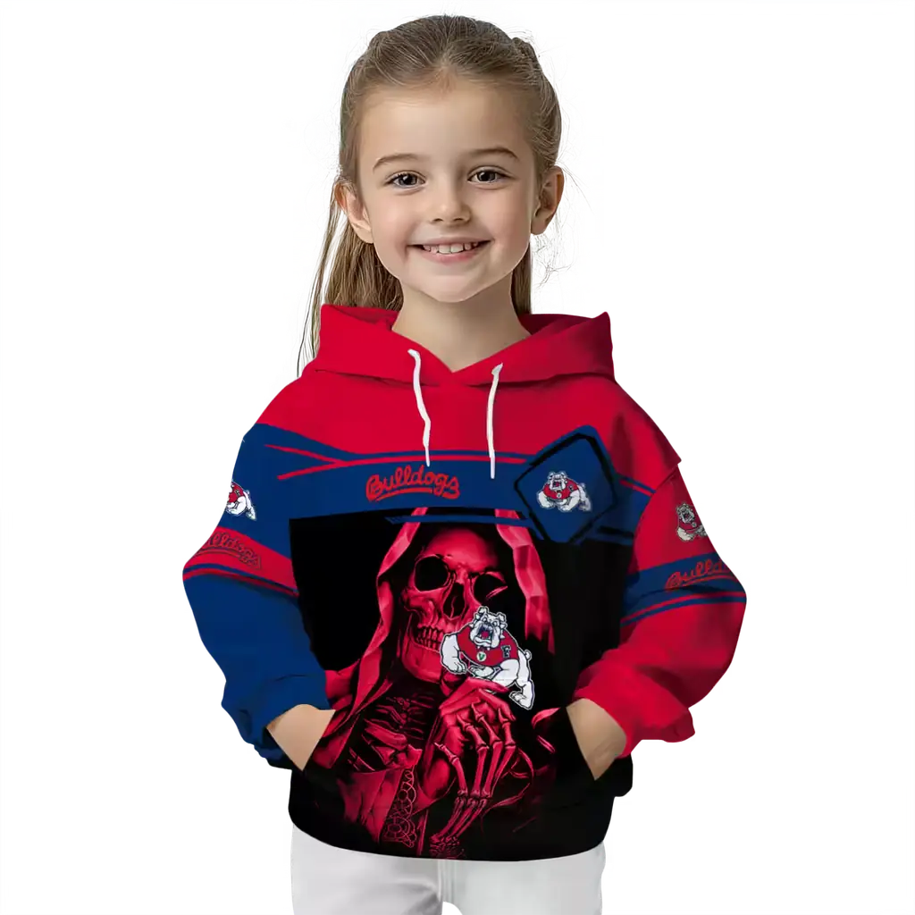 customized fresno state bulldogs grim reaper red black hoodie top rated customized fresno state bulldogs grim reaper red black hoodie top rated