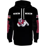 customized fresno state bulldogs punisher skull black hoodie best selling