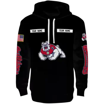 customized fresno state bulldogs punisher skull black hoodie best selling