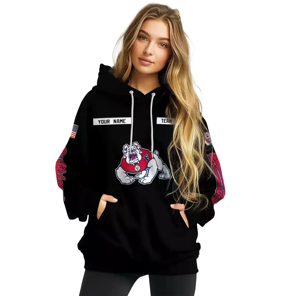 customized fresno state bulldogs punisher skull black hoodie high quality customized fresno state bulldogs punisher skull black hoodie high quality