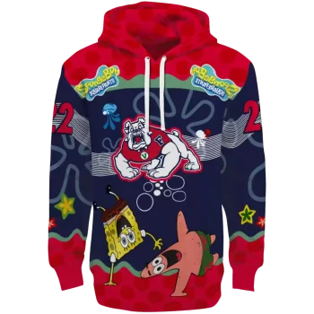 customized fresno state bulldogs spongebob patrick star red navy hoodie best selling