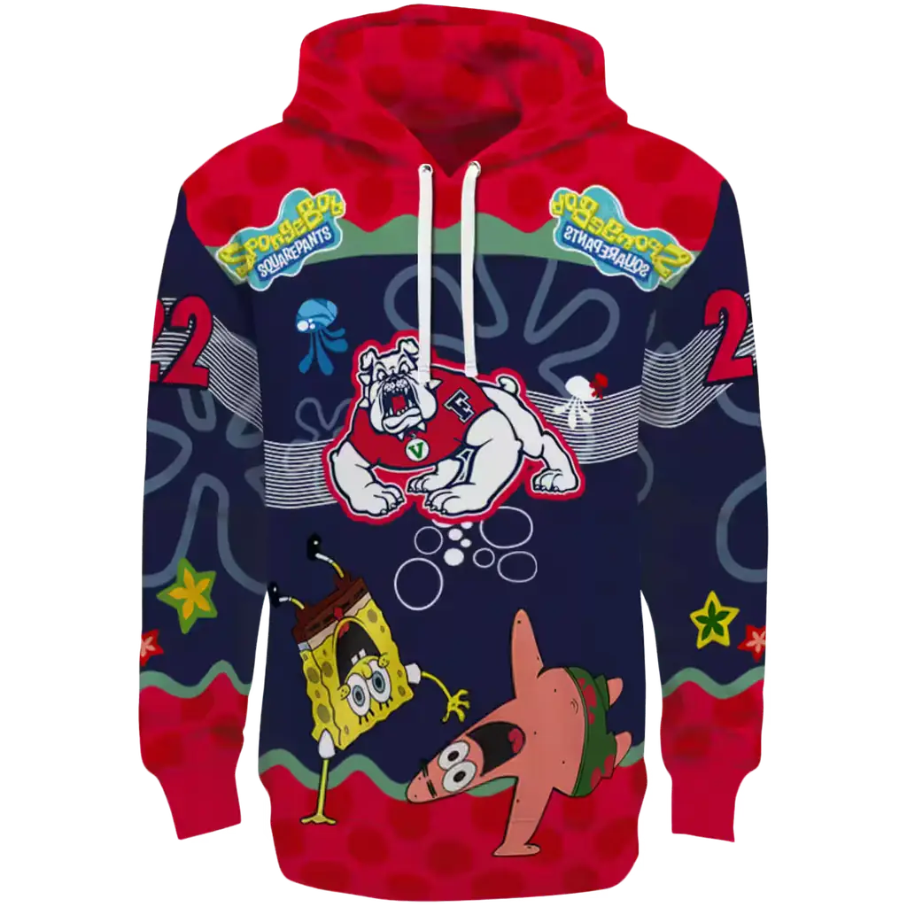 customized fresno state bulldogs spongebob patrick star red navy hoodie best selling customized fresno state bulldogs spongebob patrick star red navy hoodie best selling