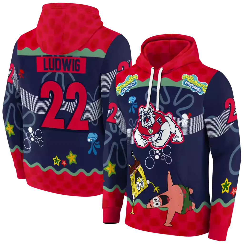 customized fresno state bulldogs spongebob patrick star red navy hoodie fashion forward customized fresno state bulldogs spongebob patrick star red navy hoodie fashion forward