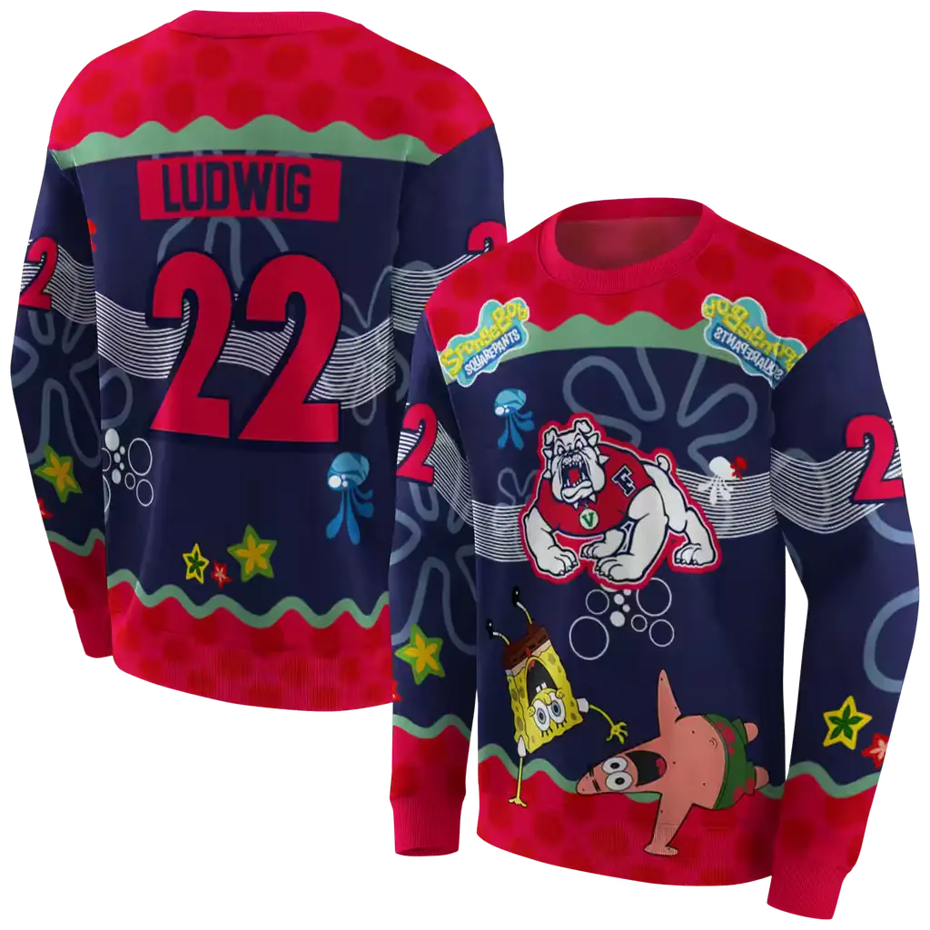 customized fresno state bulldogs spongebob patrick star red navy hoodie premium grade customized fresno state bulldogs spongebob patrick star red navy hoodie premium grade