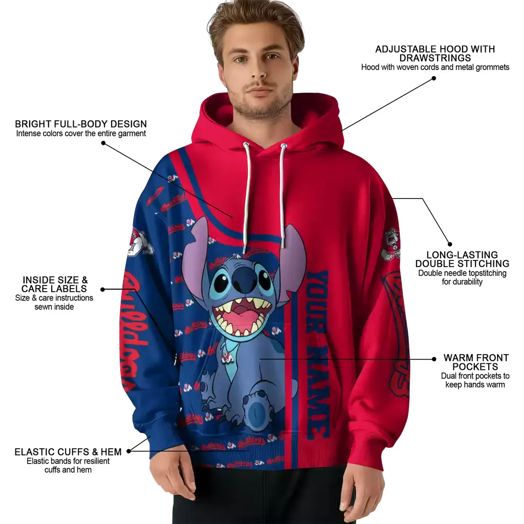 customized fresno state bulldogs stitch red hoodie latest model customized fresno state bulldogs stitch red hoodie latest model