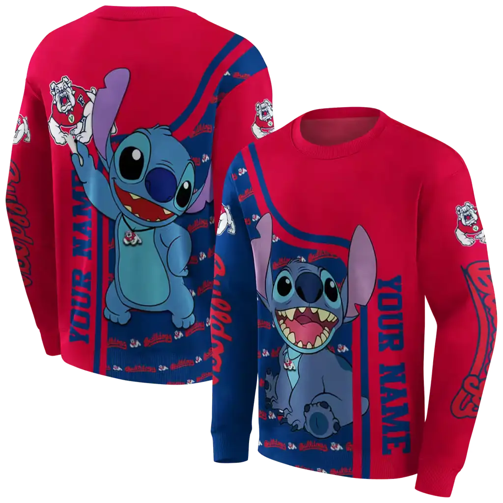 customized fresno state bulldogs stitch red hoodie premium grade customized fresno state bulldogs stitch red hoodie premium grade
