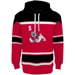customized fresno state bulldogs striped pattern red hoodie best selling