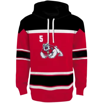 customized fresno state bulldogs striped pattern red hoodie best selling