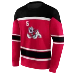 customized fresno state bulldogs striped pattern red hoodie best selling