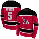 customized fresno state bulldogs striped pattern red hoodie best selling