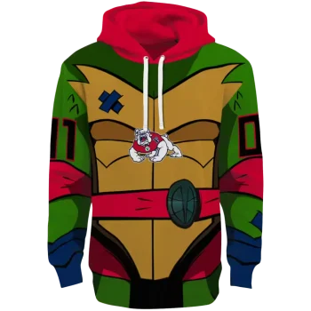 customized fresno state bulldogs superhero armor red green hoodie best selling