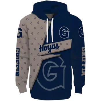 customized georgetown hoyas abstract shape blue hoodie best selling