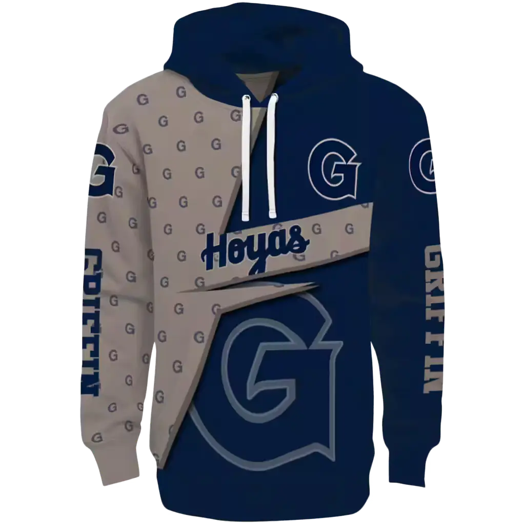 customized georgetown hoyas abstract shape blue hoodie best selling customized georgetown hoyas abstract shape blue hoodie best selling